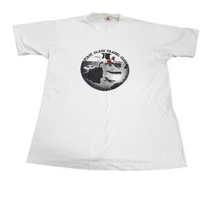 Vintage 90s First Class Travel Club Flint Michigan T Shirt L Made USA FOTL